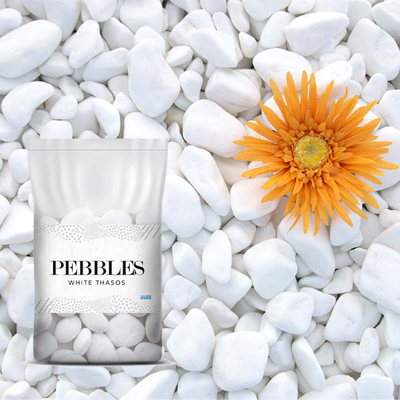 white marble pebbles